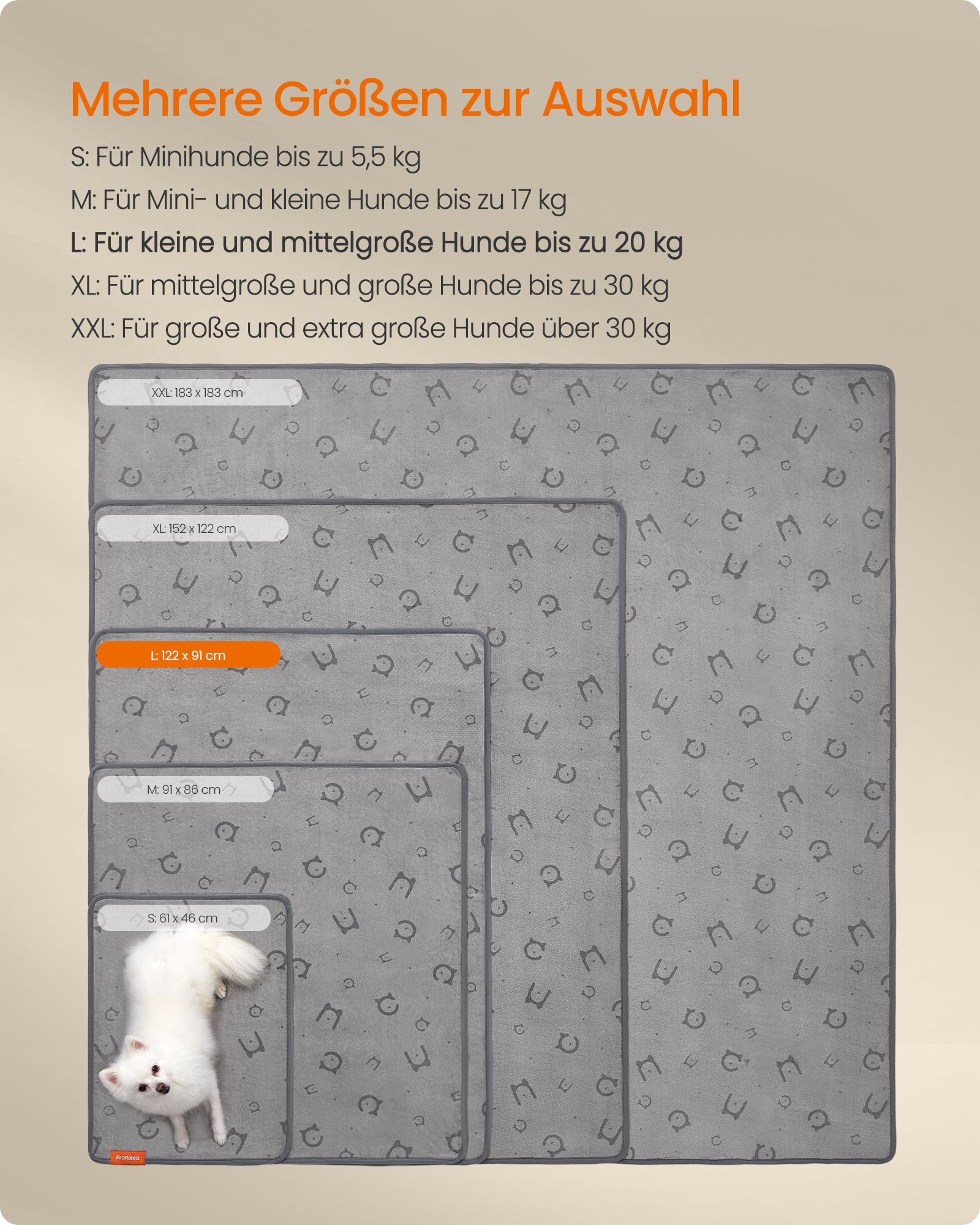 Hvalpeunderlag vaskbart sæt med 2 stk. 122 x 91 cm duegrå - Billede 6