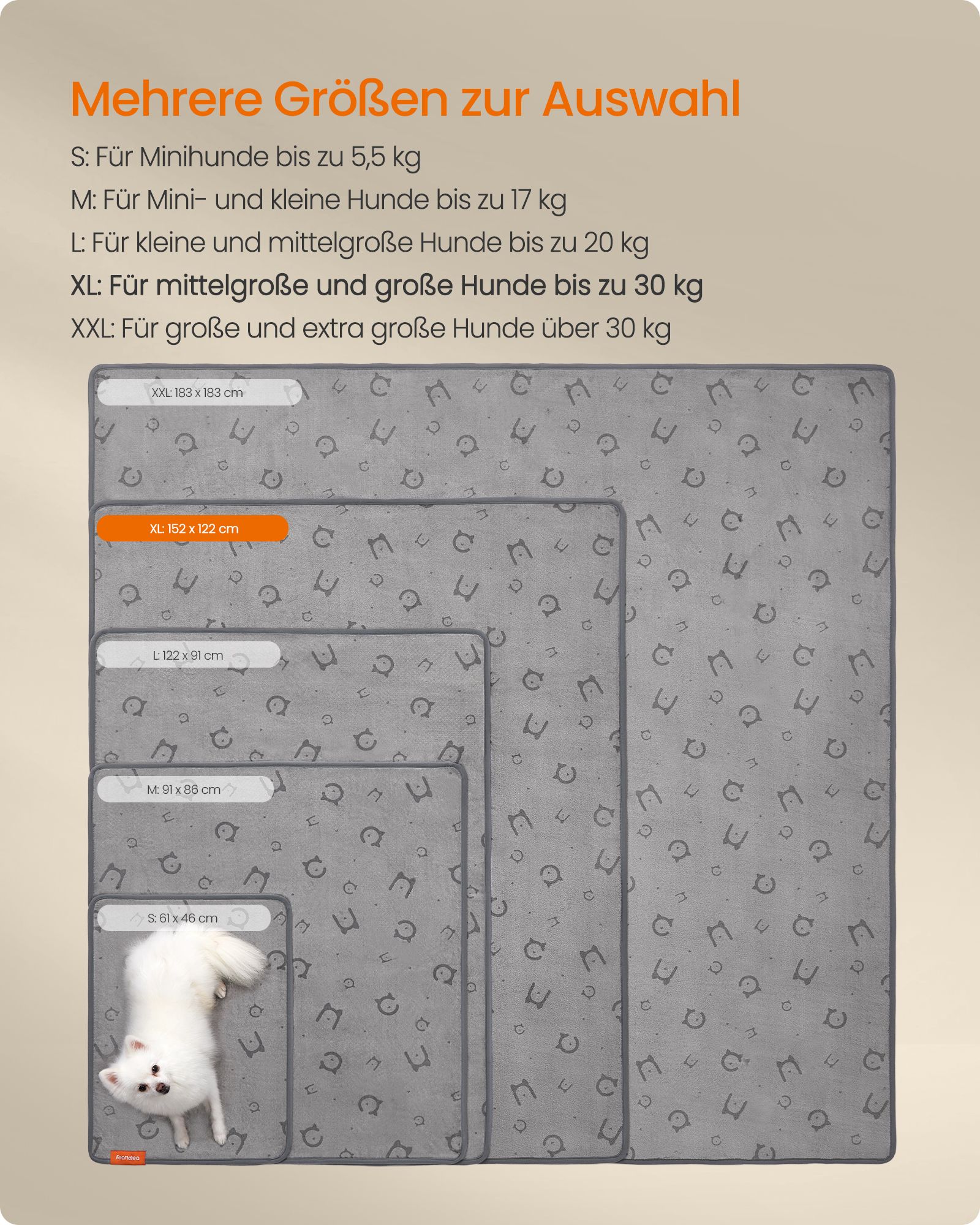 Hvalpeunderlag vaskbart sæt med 2 stk. 152 x 122 cm duegrå - Billede 6