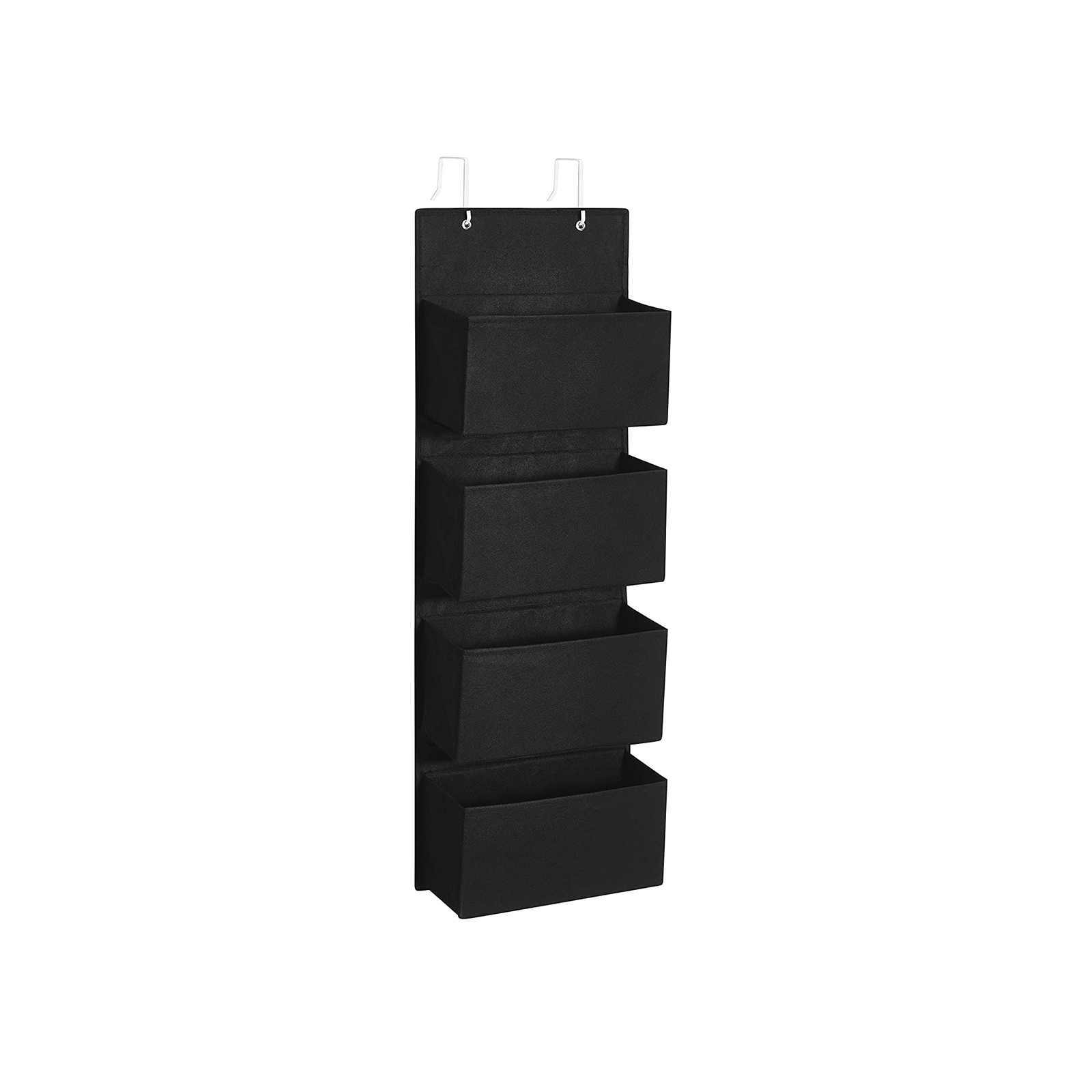 Over-Door Storage with 4 Pockets, Wall Hanging Storage Organiser, Practical and Spacious, for Children's Room Office Bedroom, 33.5 x 12 x 100 cm, Black