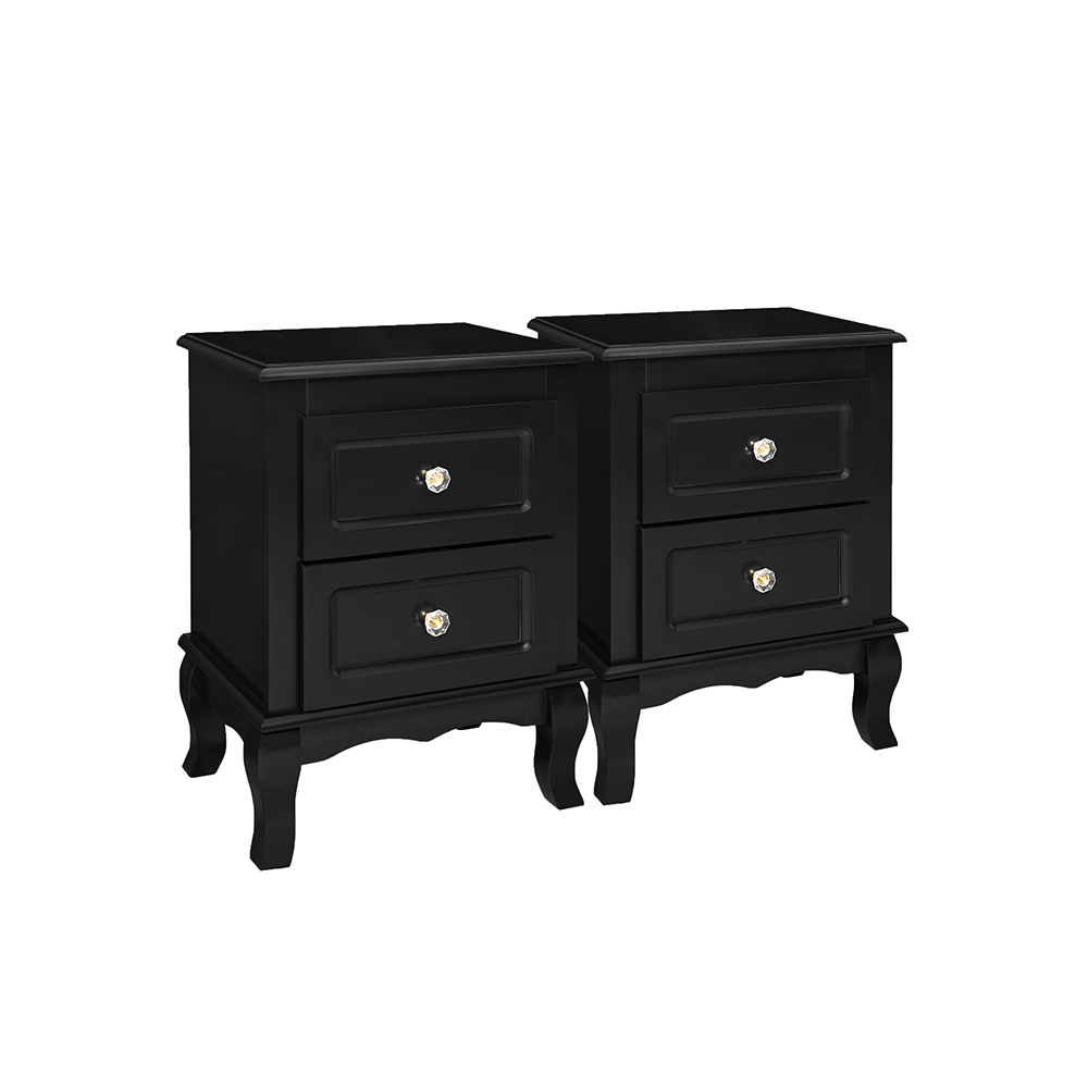 Bedside tables 2 pieces black