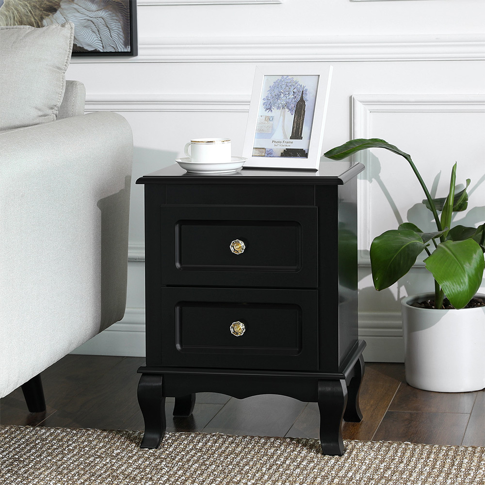 Bedside tables 2 pieces black - Image 3