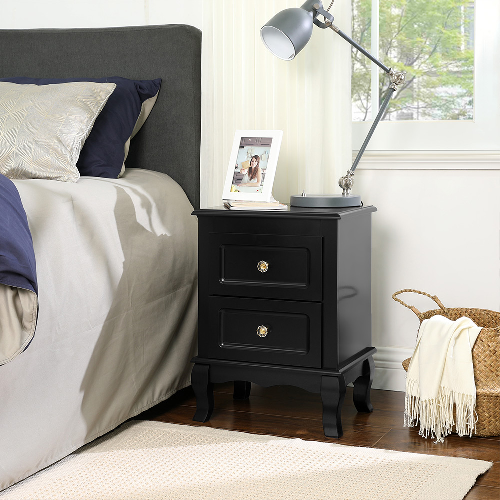 Bedside tables 2 pieces black - Image 4
