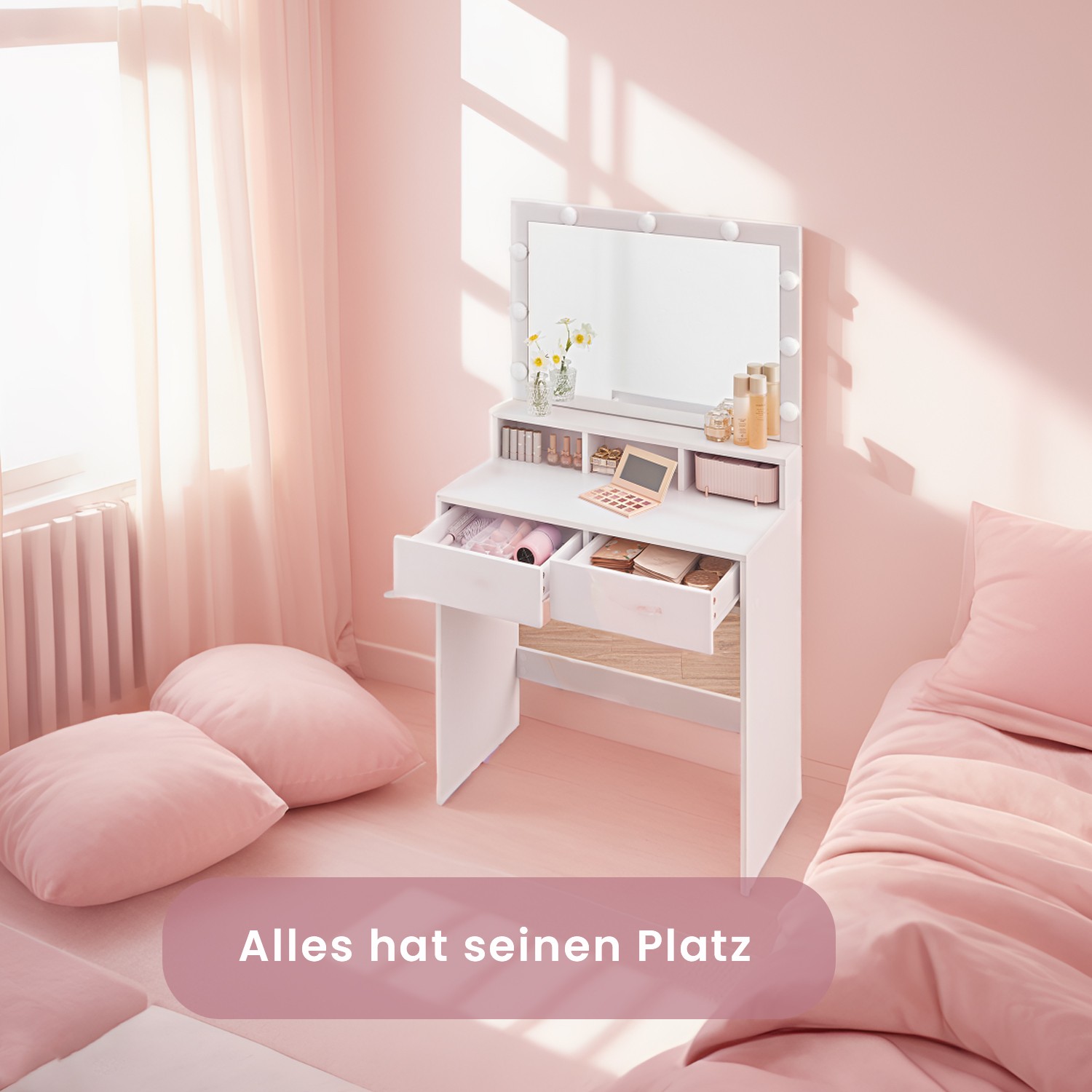 Dressing table, with LED lighting, dressing table with mirror - Image 2