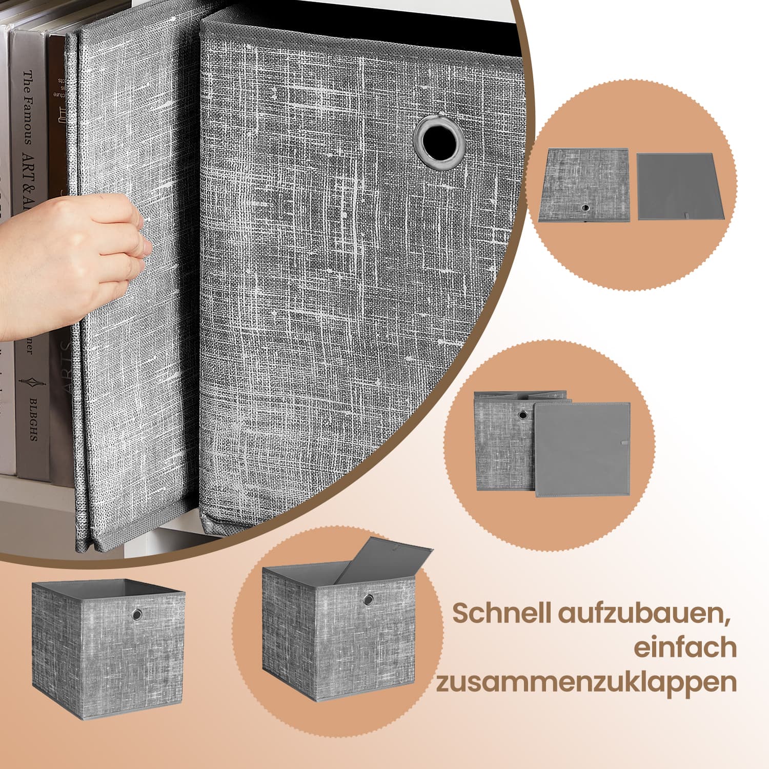 Foldable storage boxes set of 6 - Image 4
