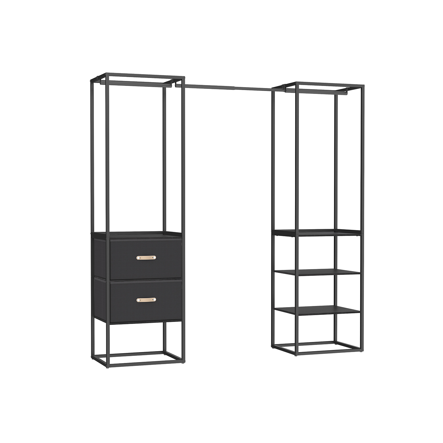 Coat rack with 2 drawers ebony black