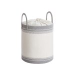 Tvättkorg 60 L med lock och handtag 41 x 41 x 46 cm duvgrå