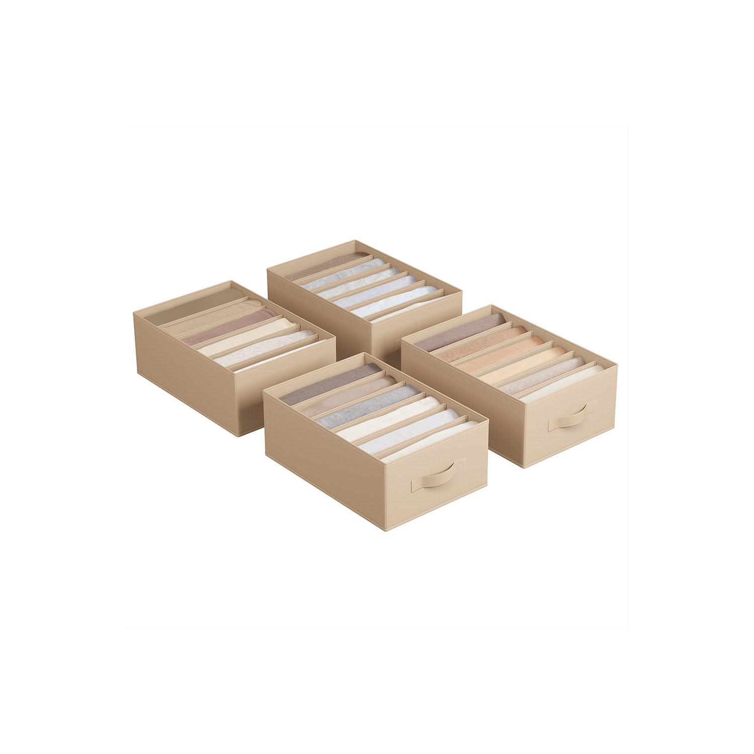 Garderobeholder sæt med 4 stk. 42 x 30 x 17 cm sandbeige
