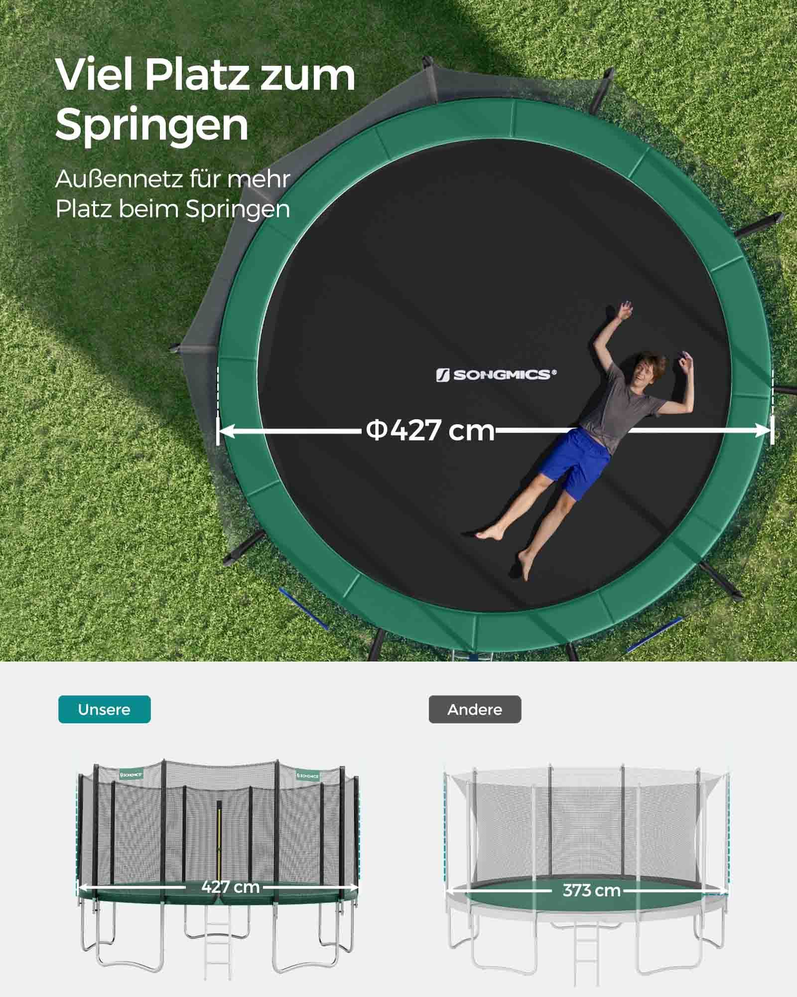 Trädgårdstrampolin Ø 427 cm med säkerhetsnät - Bilde 3