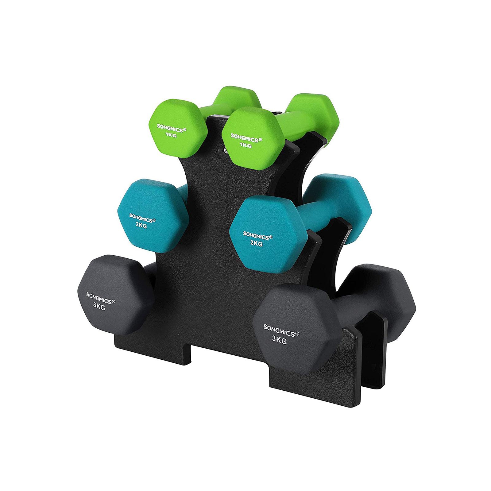Dumbbell set with dumbbell rack