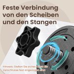 2-in-1 dumbbells, dumbbell set with connecting steel tube, 2 x 15 kg, ink black