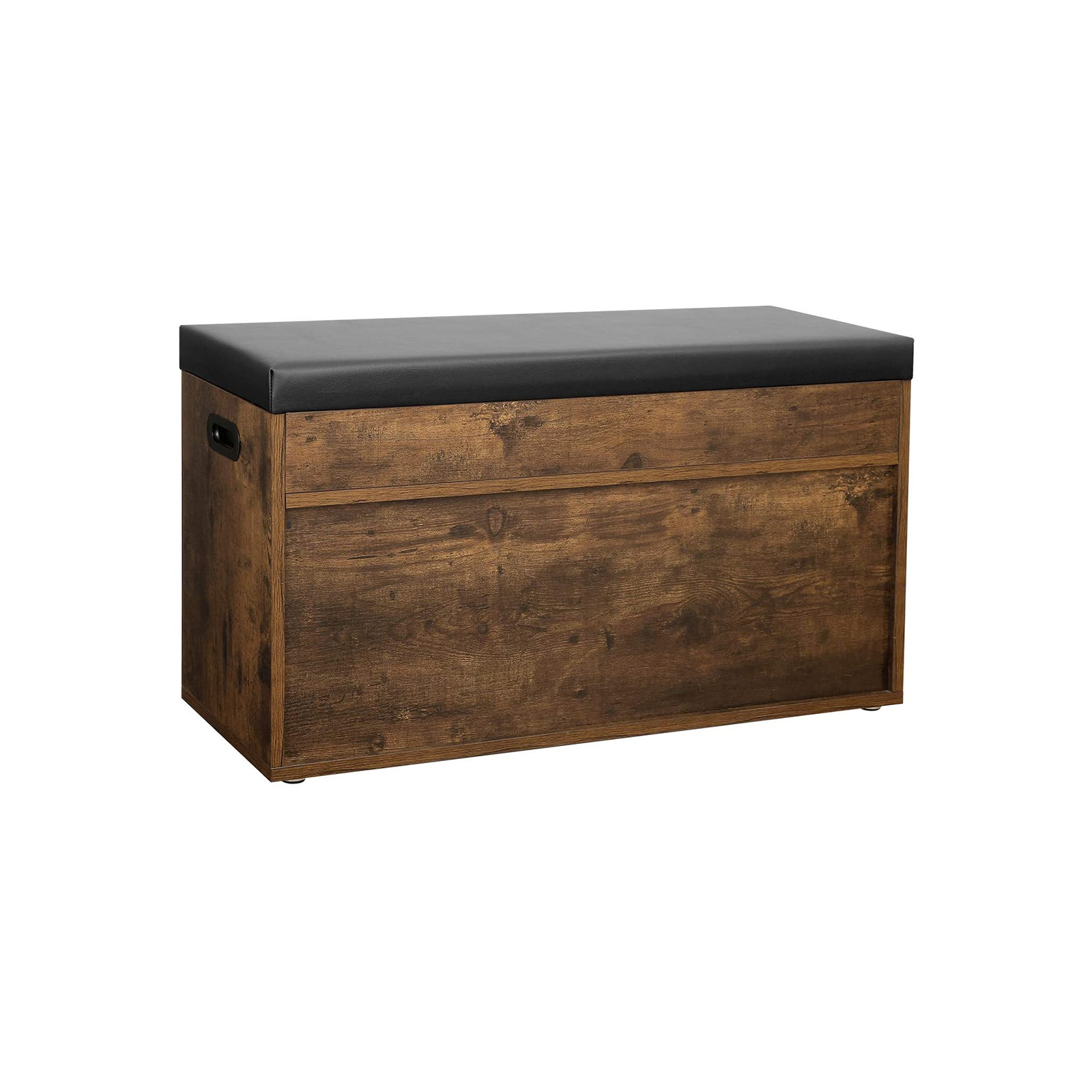 Shoe Bench with Cushion, Storage Bench with Padded Seat, 3 Compartments, Hidden Storage, Shelves, Living Room Lounge Hallway Bedroom, Load Capacity 150 kg, Rustic Brown LHS30BX - Image 5