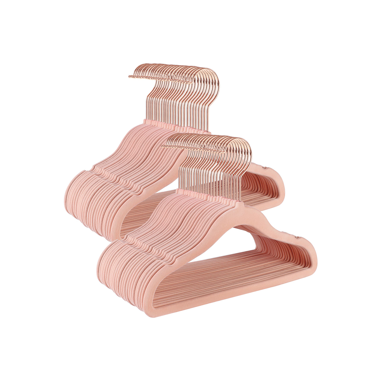 Baby Hangers, Pack of 50 kid's Velvet Hangers with Rose Gold Hooks, Non-Slip Children's Hangers for Clothes in Closet, Baby or Children's Coats, Light Pink CRF027P01