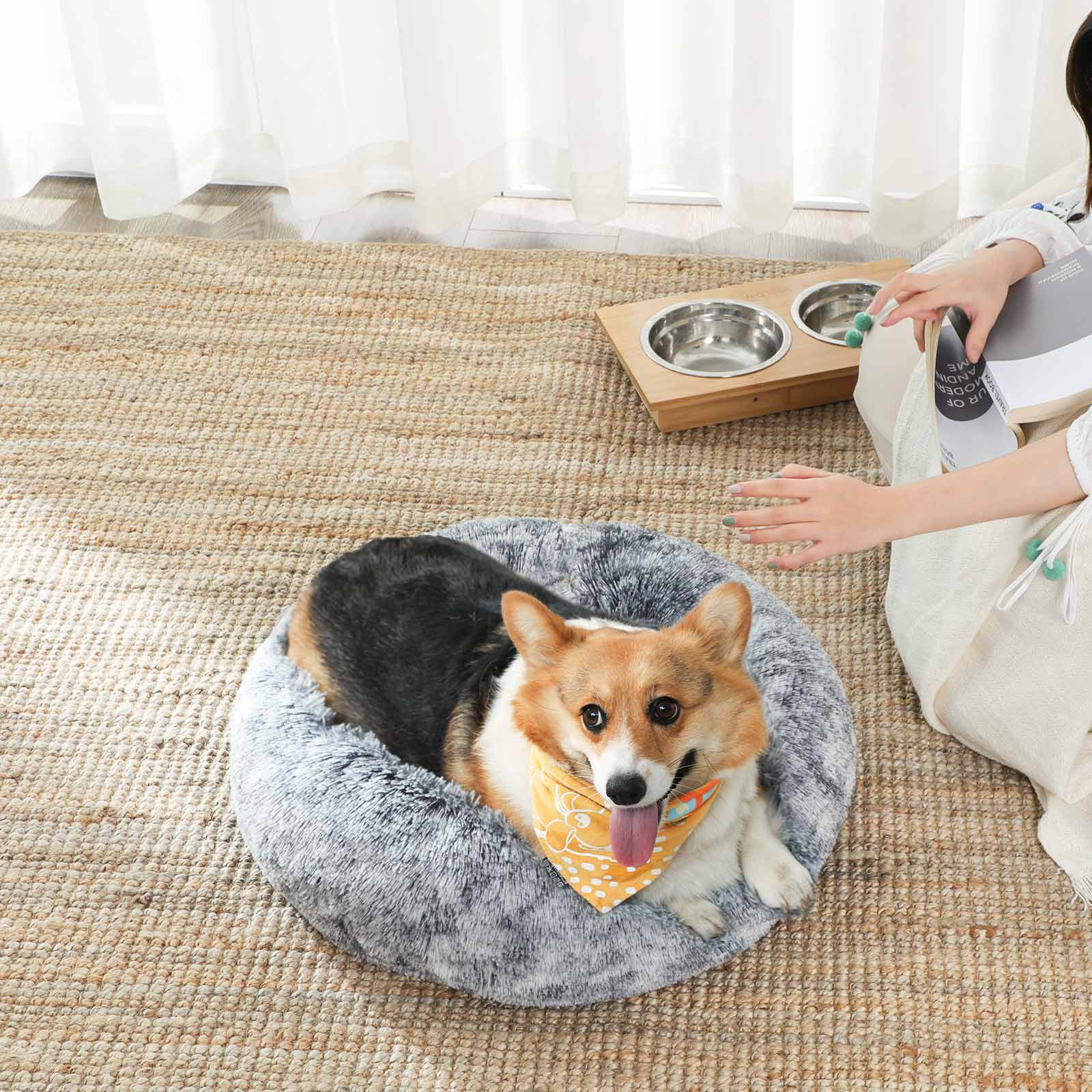 Dog bed 70 cm grey - Image 3