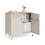 SONGMICS säilytyskaappi 40 x 80 x 76 cm hiekanbeige-luonnonbeige