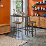 VASAGLE dining set, bar table with 2 bar stools, standing table with chair set