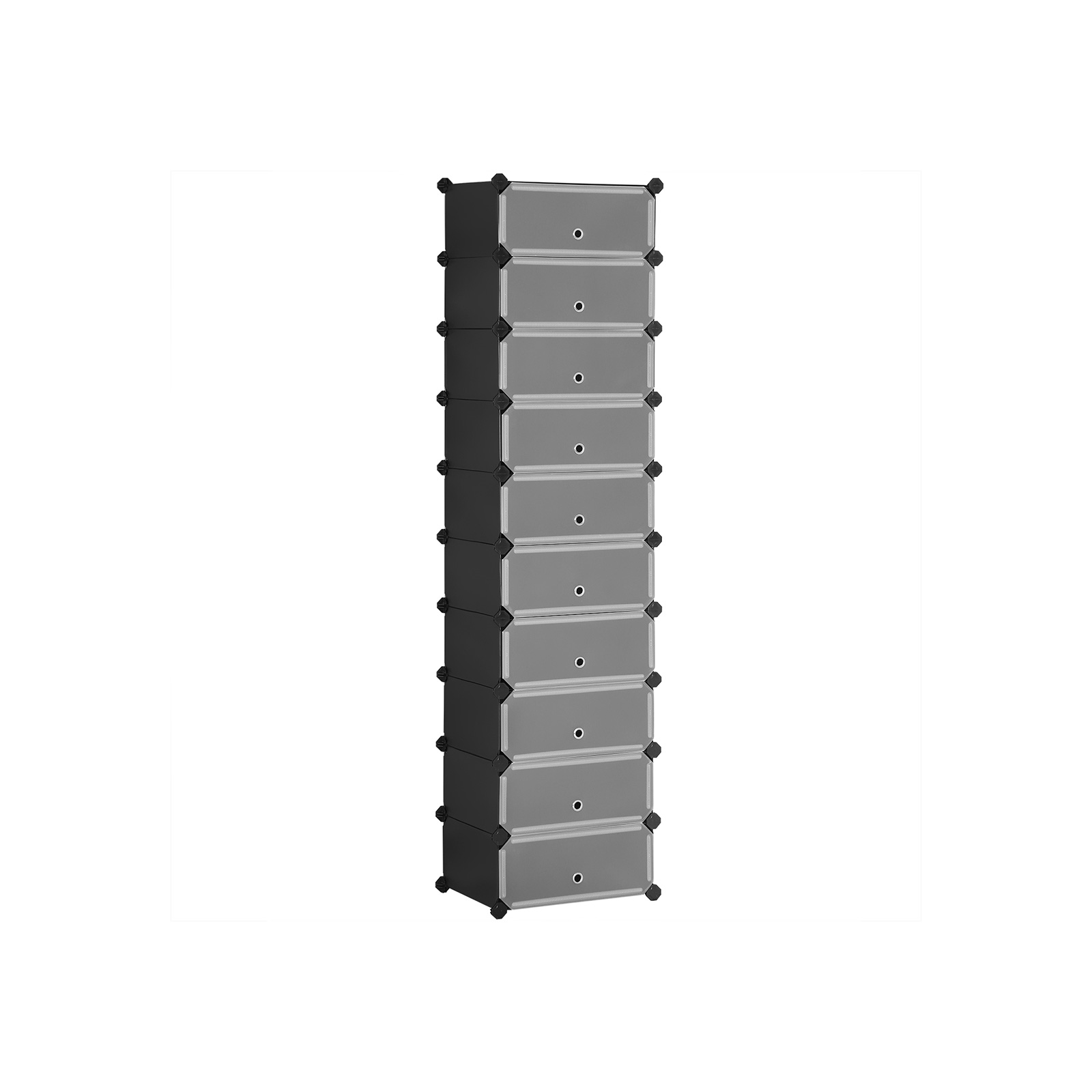 SONGMICS Tall Shoe Rack, Plastic, Black
