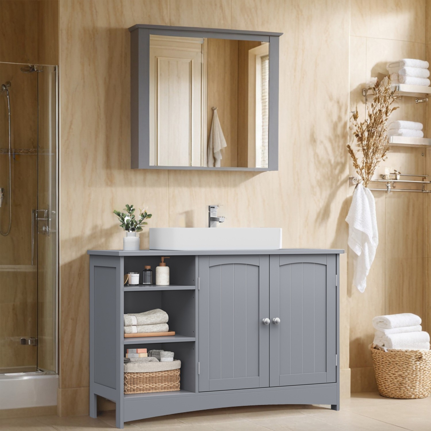 VASAGLE Washbasin cabinet, base cabinet, bathroom cabinet
