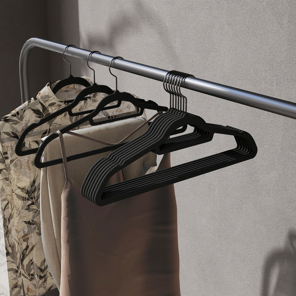 SONGMICS Hangers 50-piece set 43.5 cm long black