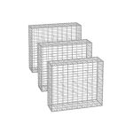 SONGMICS Gabion baskets 100 x 30 x 30 cm Set of 3 silver