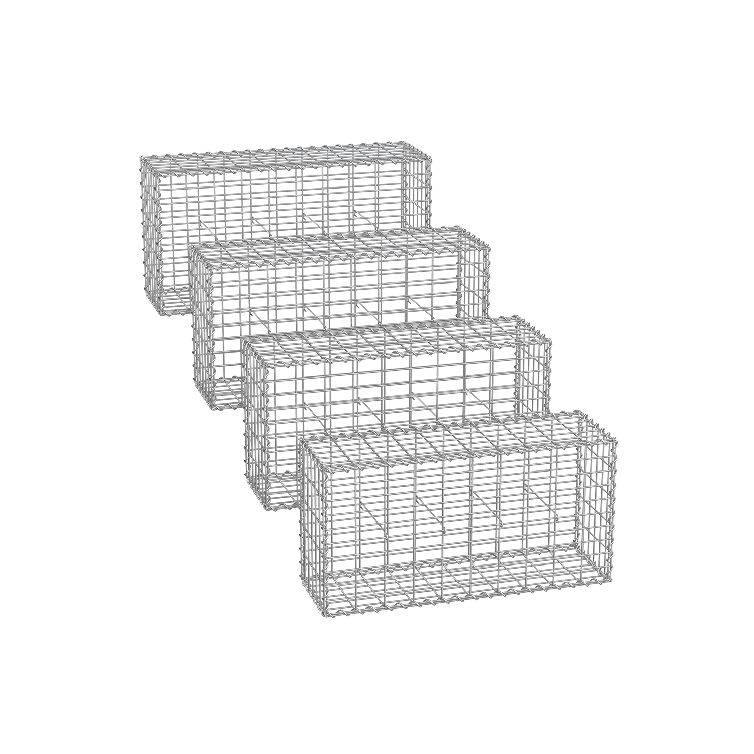 SONGMICS trådkurv med 5 x 10 cm maskestørrelse, sæt med 4, sølv
