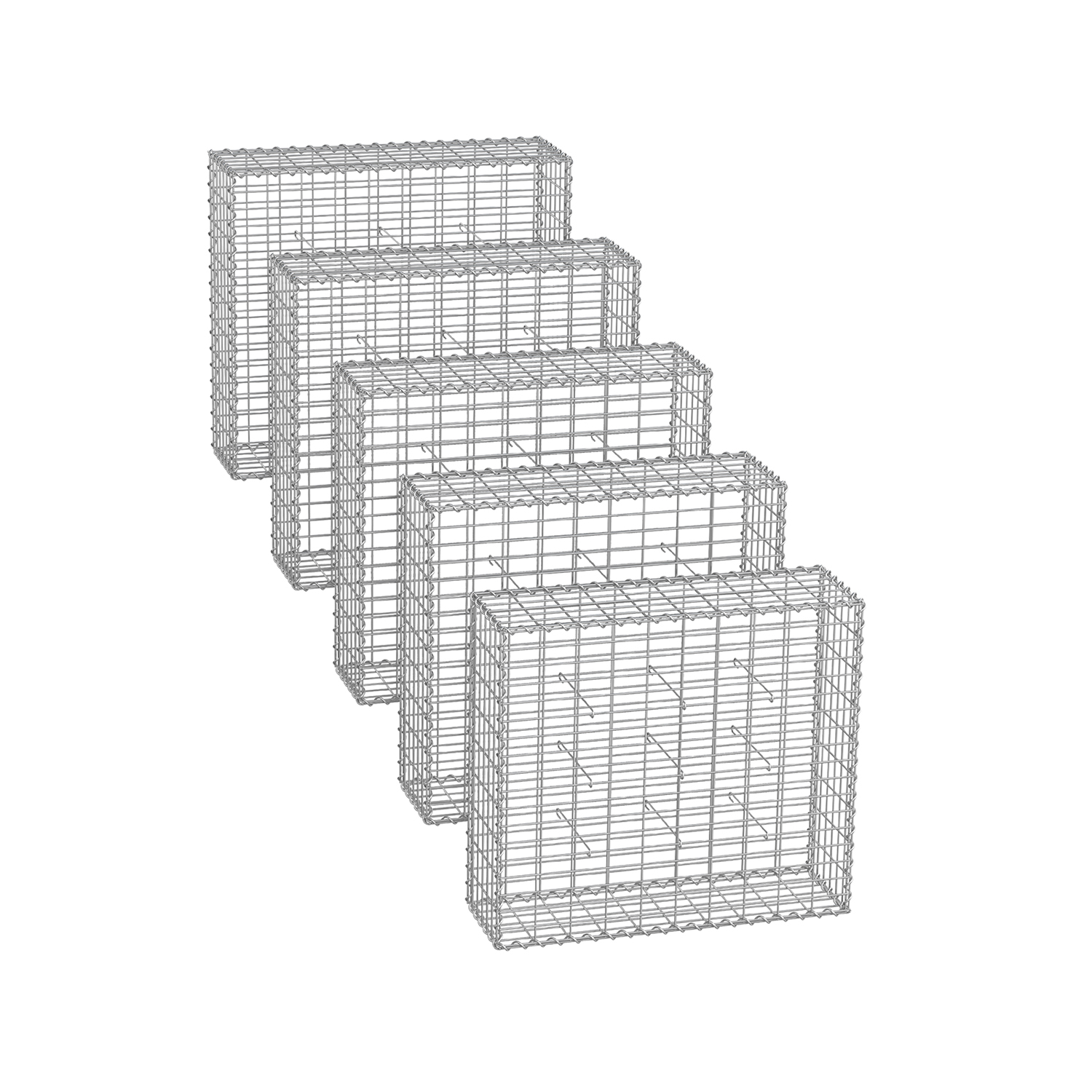 SONGMICS Gabionkurve med 5 x 10 cm maskestørrelse, sæt med 5 stk.