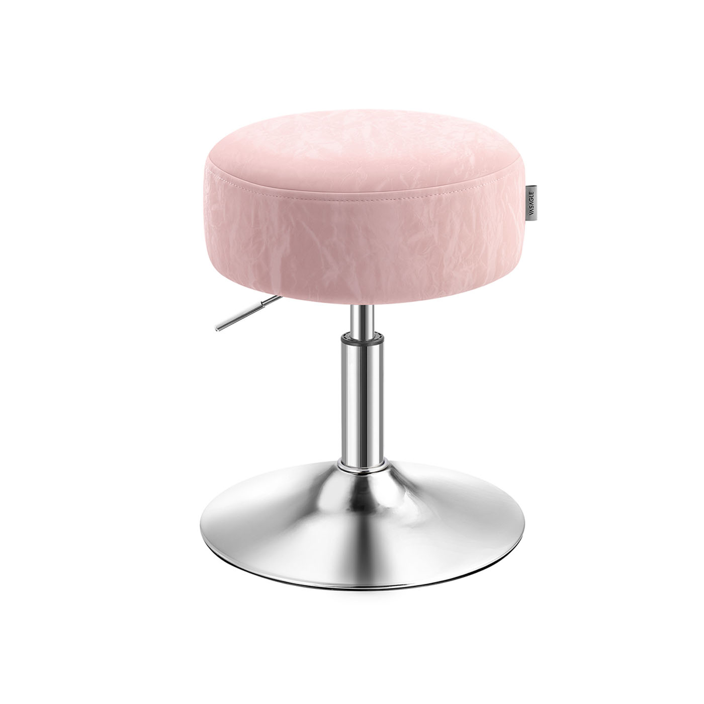 VASAGLE Højdejusterbar og 360° drejelig makeup-skammel, pastellrosa