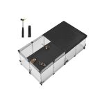 SONGMICS Small Animal Enclosure Made of Plastic Panels 144 x 74 x 47 cm Cloud White