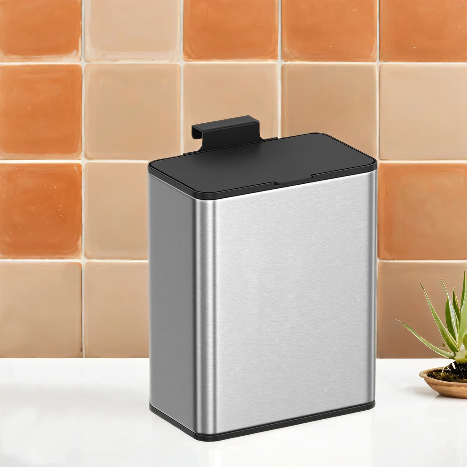 SONGMICS trash can 8 L, hanging, compost bin