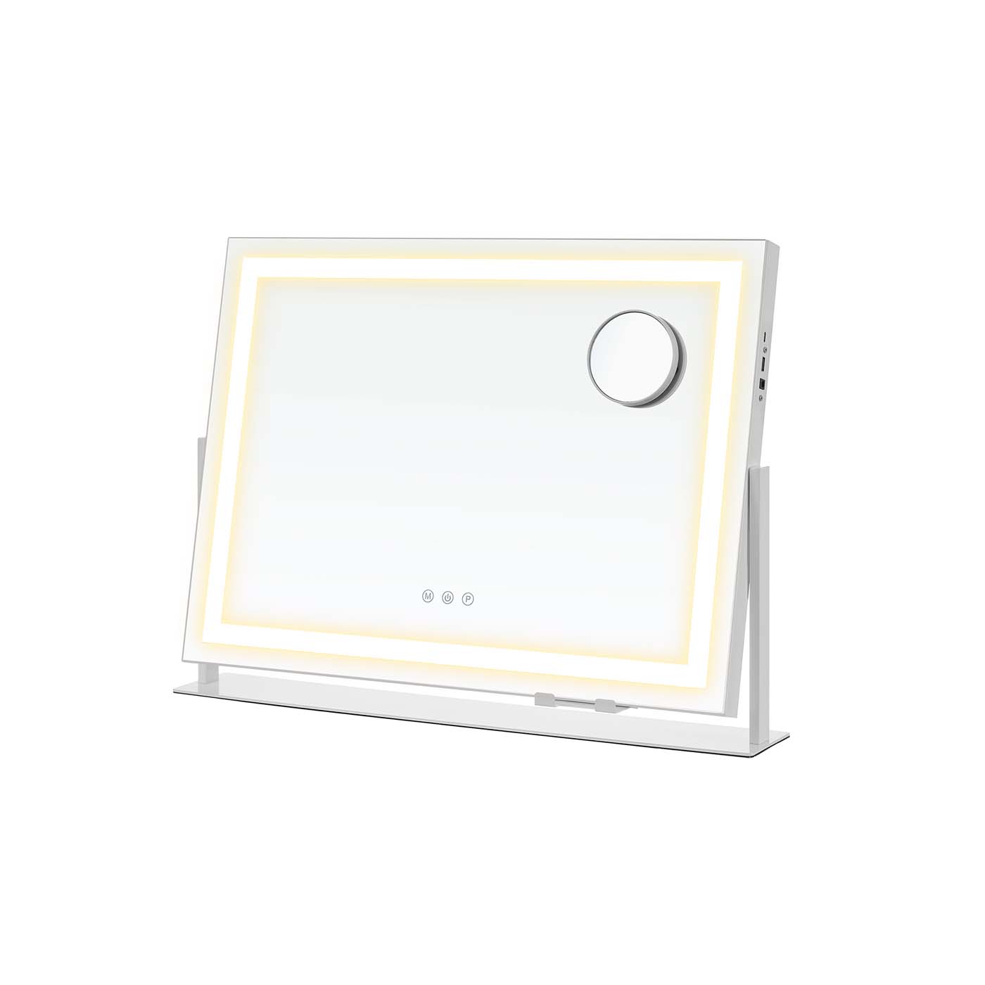 SONGMICS Makeup Mirror with Touch-Controlled Lighting, Matte White