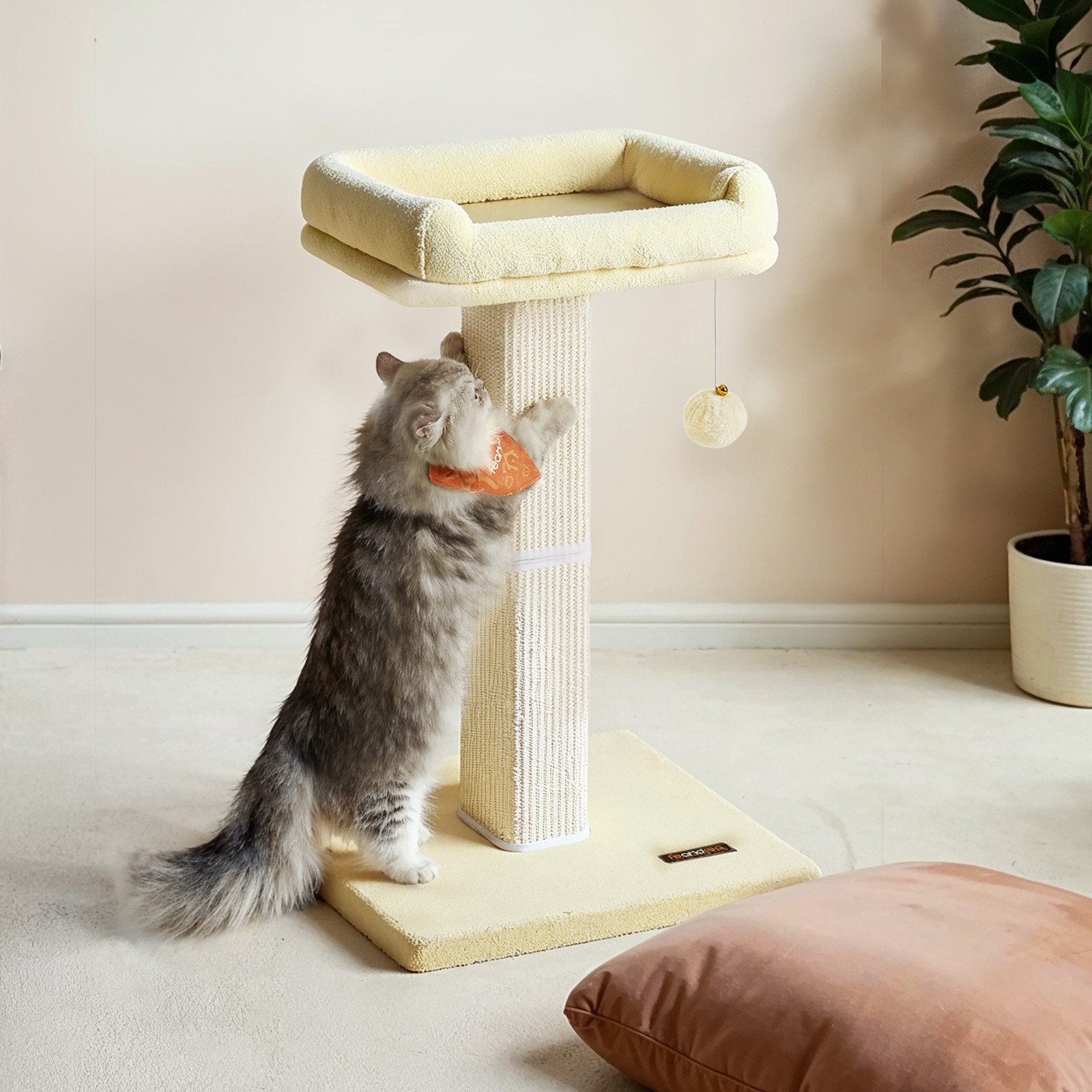 Feandrea scratching post, cat tree with 40 x 30 cm plush platform, scratching post