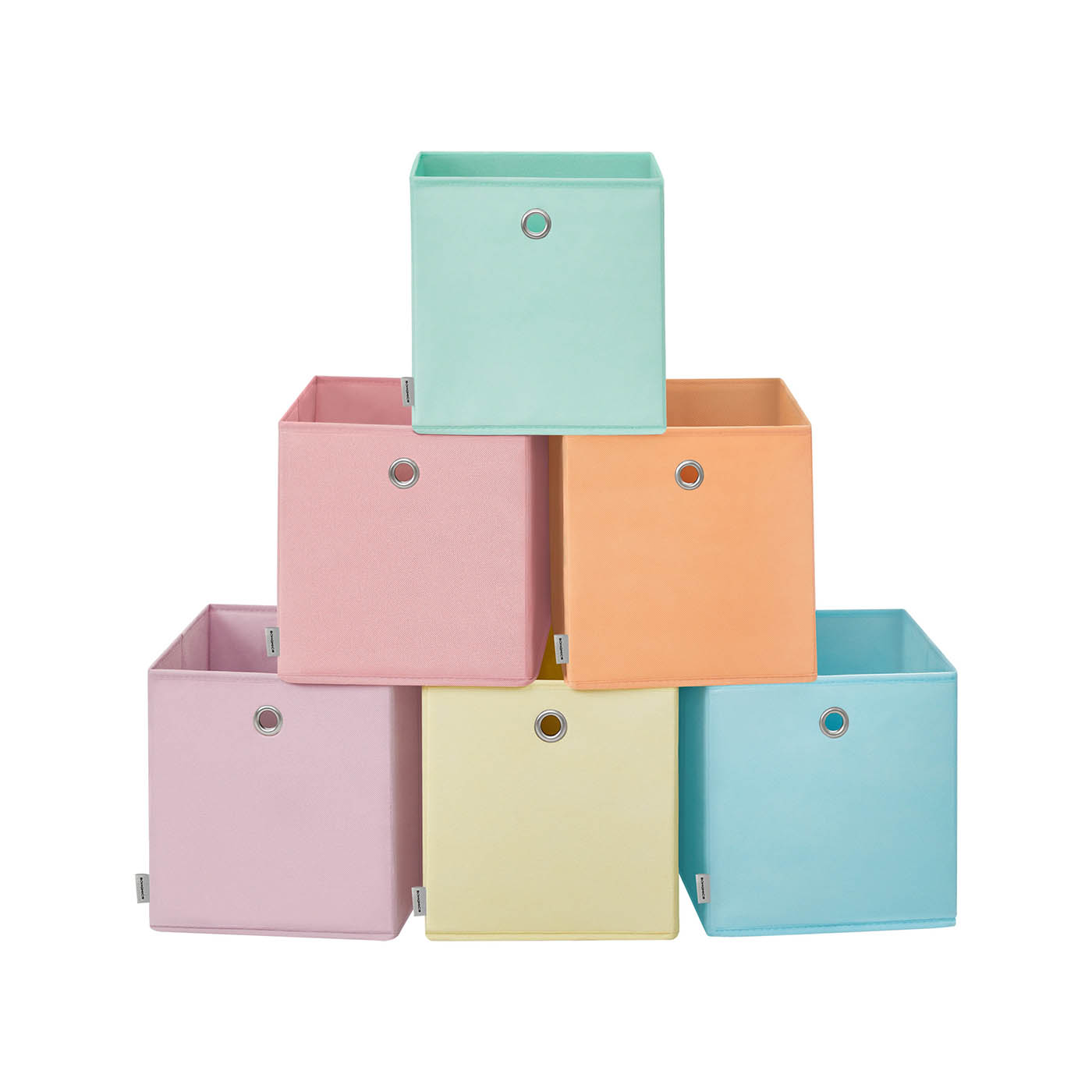 SONGMICS Storage Box Set of 6 30 x 30 x 30 cm for cube shelf, colorful