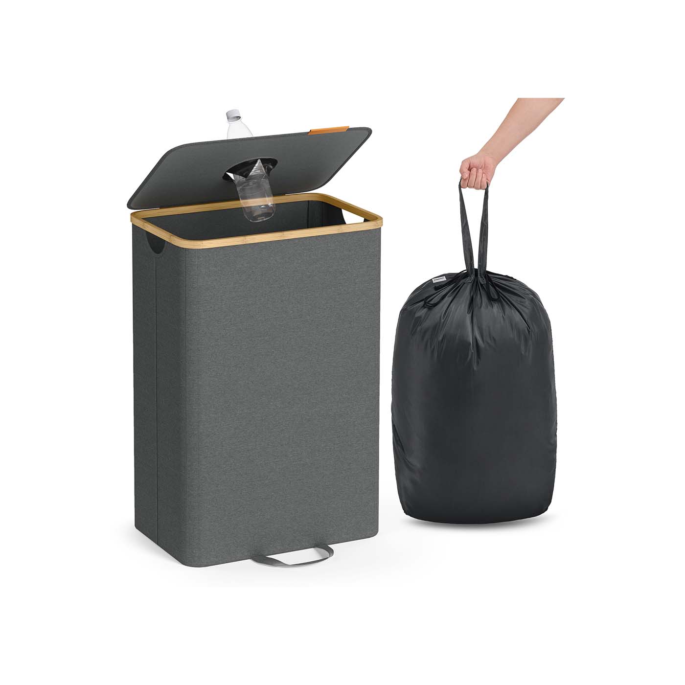 SONGMICS panttipullojen keräysastia 95 l liuskekivi-luonnonbeige