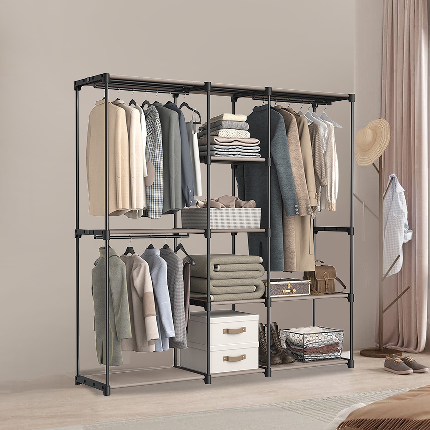 SONGMICS Wardrobe, clothes rack, coat rack