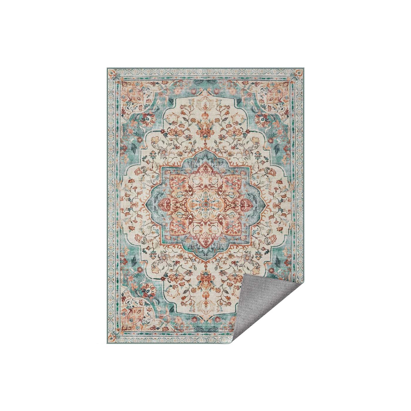 SONGMICS HOME Vintage Rug 140 x 200 cm fluffy aquamarine blue