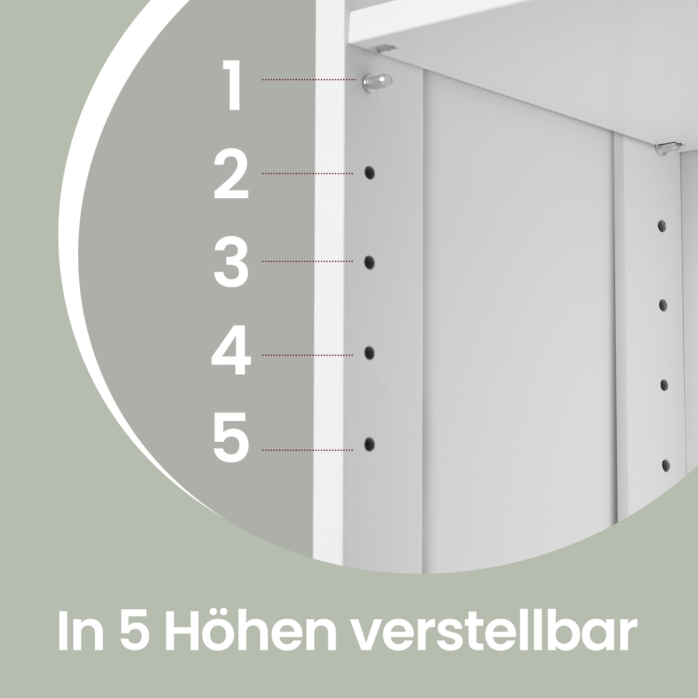 VASAGLE baderomsskap, høyt, smalt oppbevaringsskap, med justerbare hyller, skuff, åpne rom, for små rom, moderne, duvegrå - Bilde 7