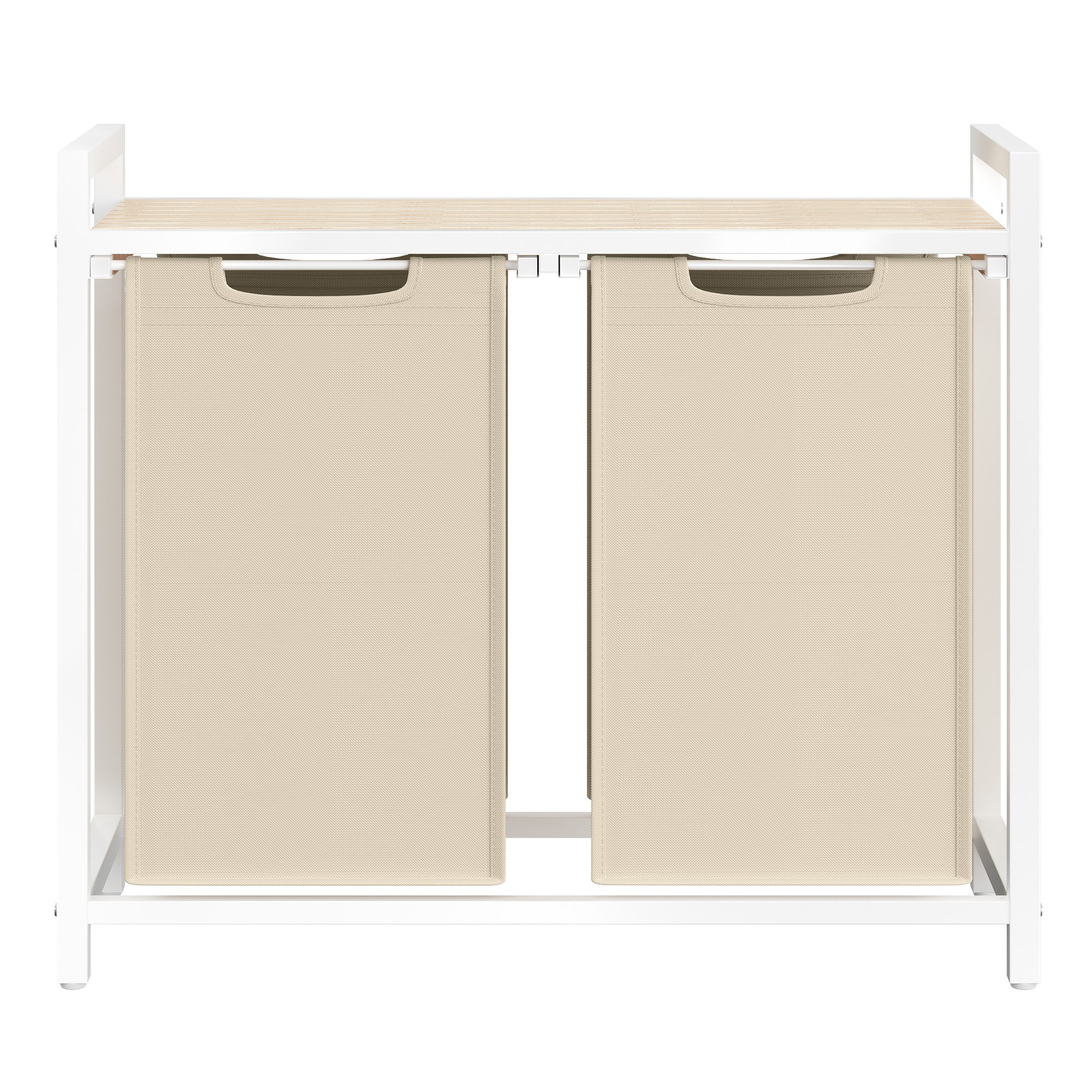 Laundry basket with 2 compartments, laundry bin with shelf, laundry box