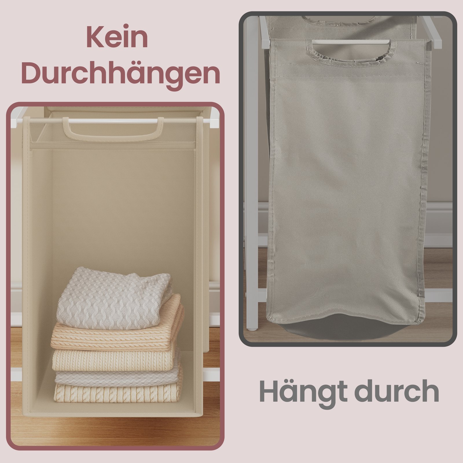 Laundry basket with 2 compartments, laundry bin with shelf, laundry box - Image 6
