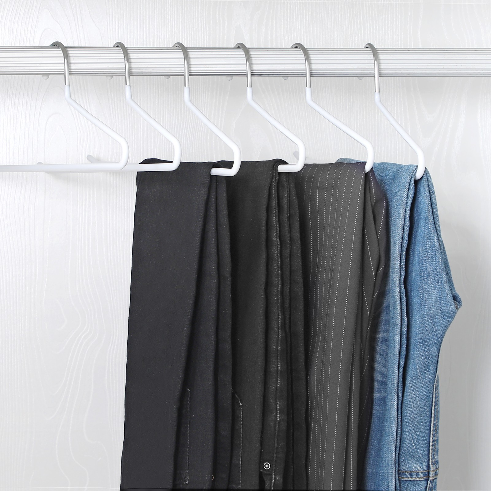 SONGMICS Songmics 20 stk. metalbøjler til bukser Ø 5 mm, sort, 38 cm - Billede 2