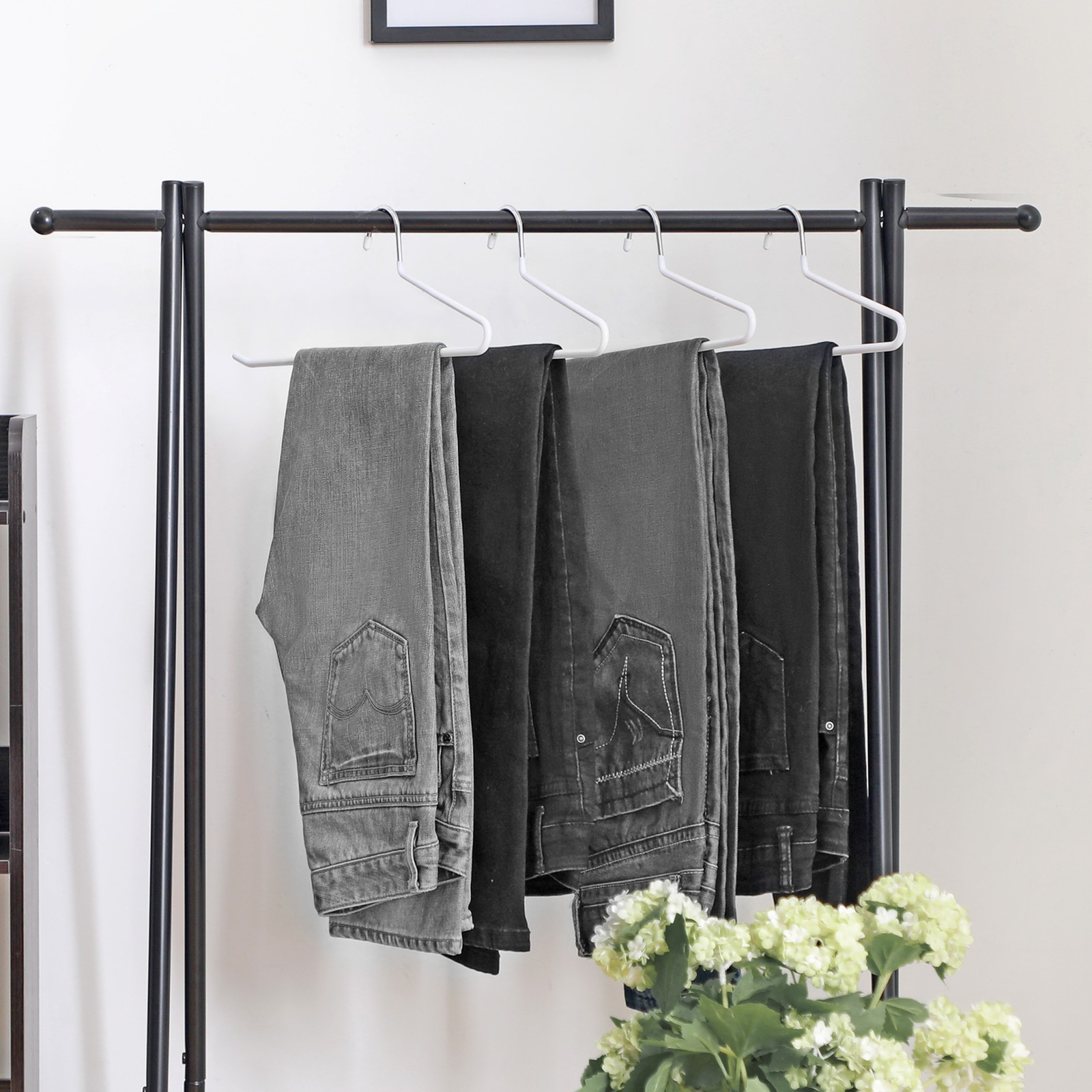 SONGMICS Songmics 20 stk. metalbøjler til bukser Ø 5 mm, sort, 38 cm - Billede 5