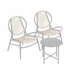 Balkongmøbler, sett med 3 deler, hagemøbelsett med bord og 2 stoler, PE-polyrattan