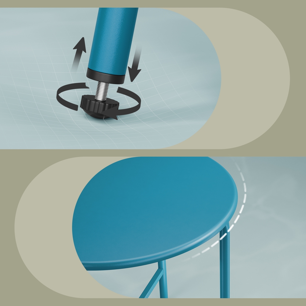 Balkongmøbler, sett med 3 deler, hagemøbelsett med bord og 2 stoler, PE-polyrattan - Bilde 8