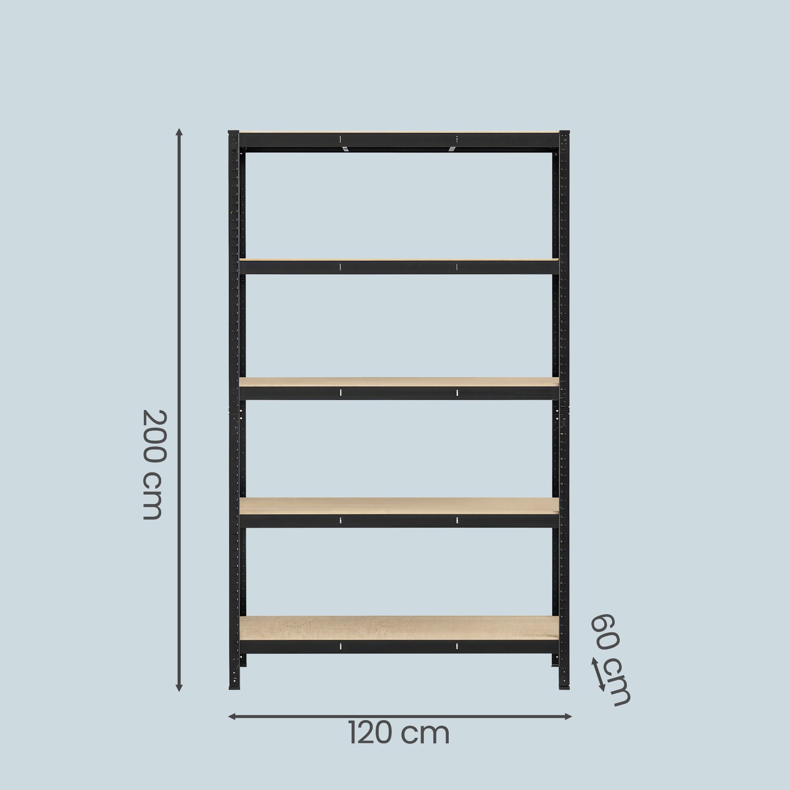 Oppbevaringshyller, sett med 2 stk., 60 x 120 x 200 cm - Bilde 3
