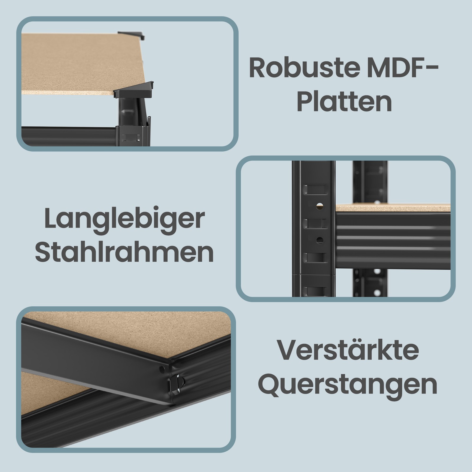 Oppbevaringshyller, sett med 2 stk., 60 x 120 x 200 cm - Bilde 7