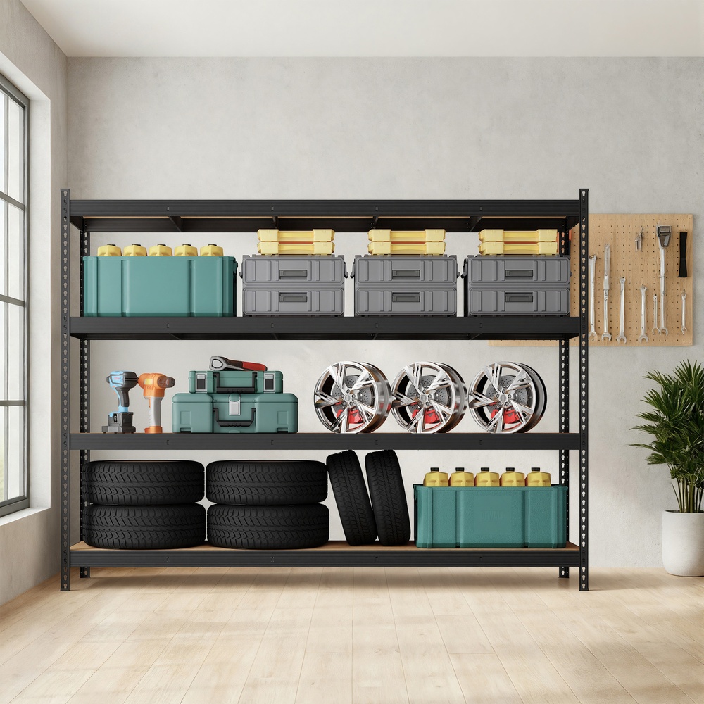Heavy-duty shelving unit, freestanding with 4 shelves, 60 x 200 x 183 cm - Image 5