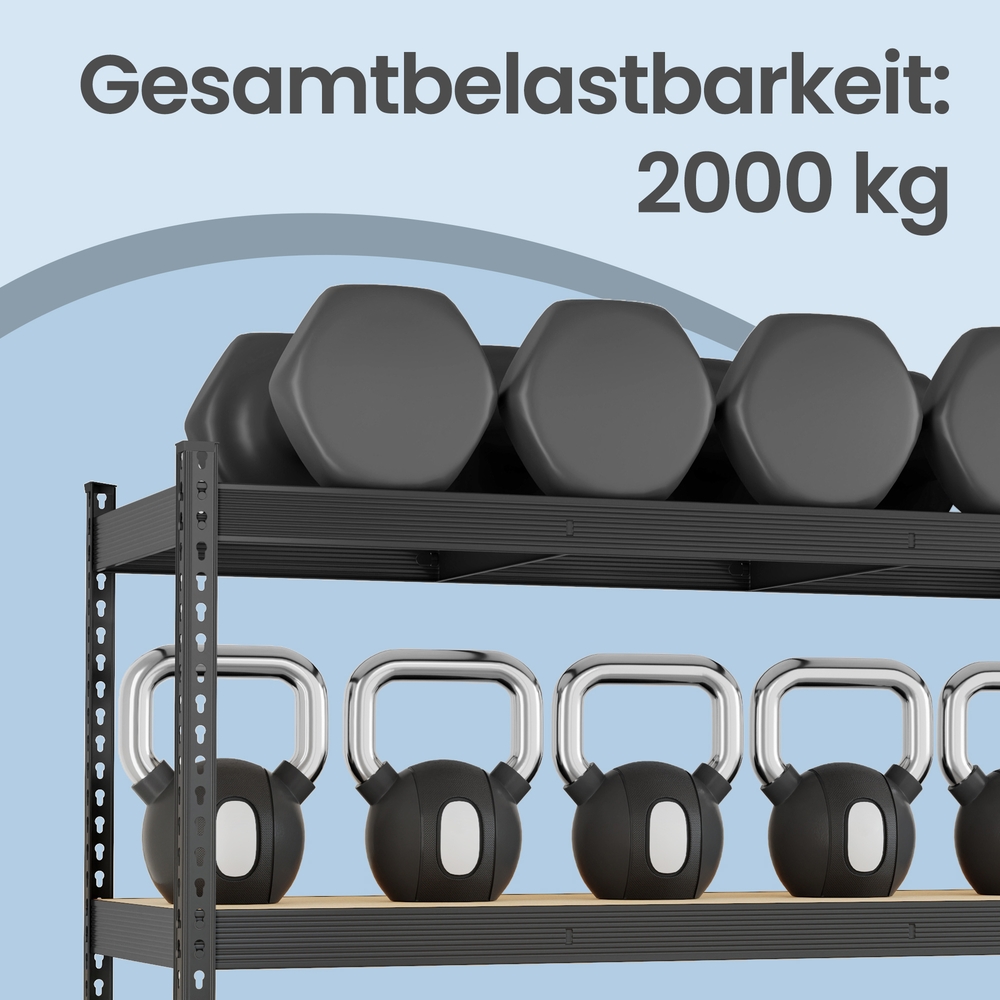 Heavy-duty shelving unit, freestanding with 4 shelves, 60 x 200 x 183 cm - Image 6