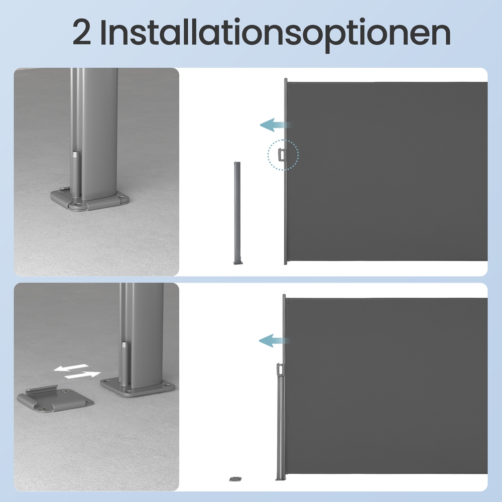Sidemarkise, uttrekkbar sidemarkise, innsynsbeskyttelse