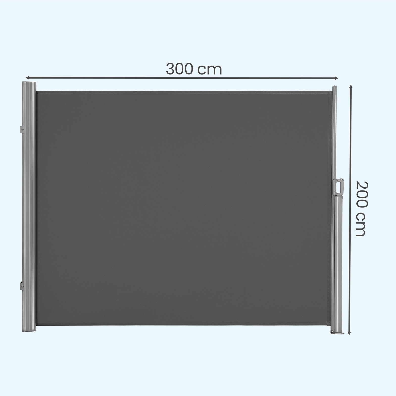 Side awning with aluminum alloy cassette, extendable, opaque - Image 3