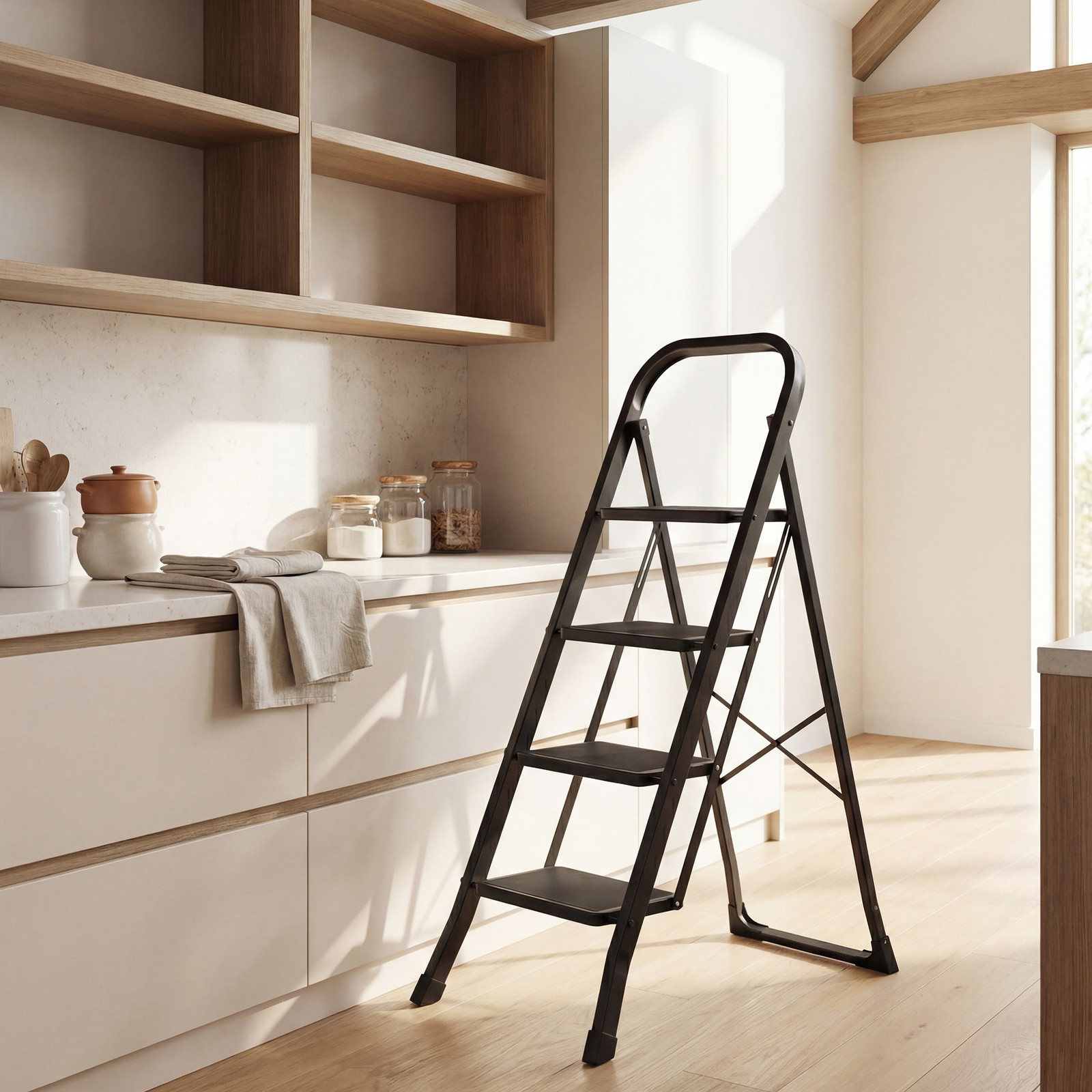 Step ladder, 4 steps, folding step with safety lock - Image 4