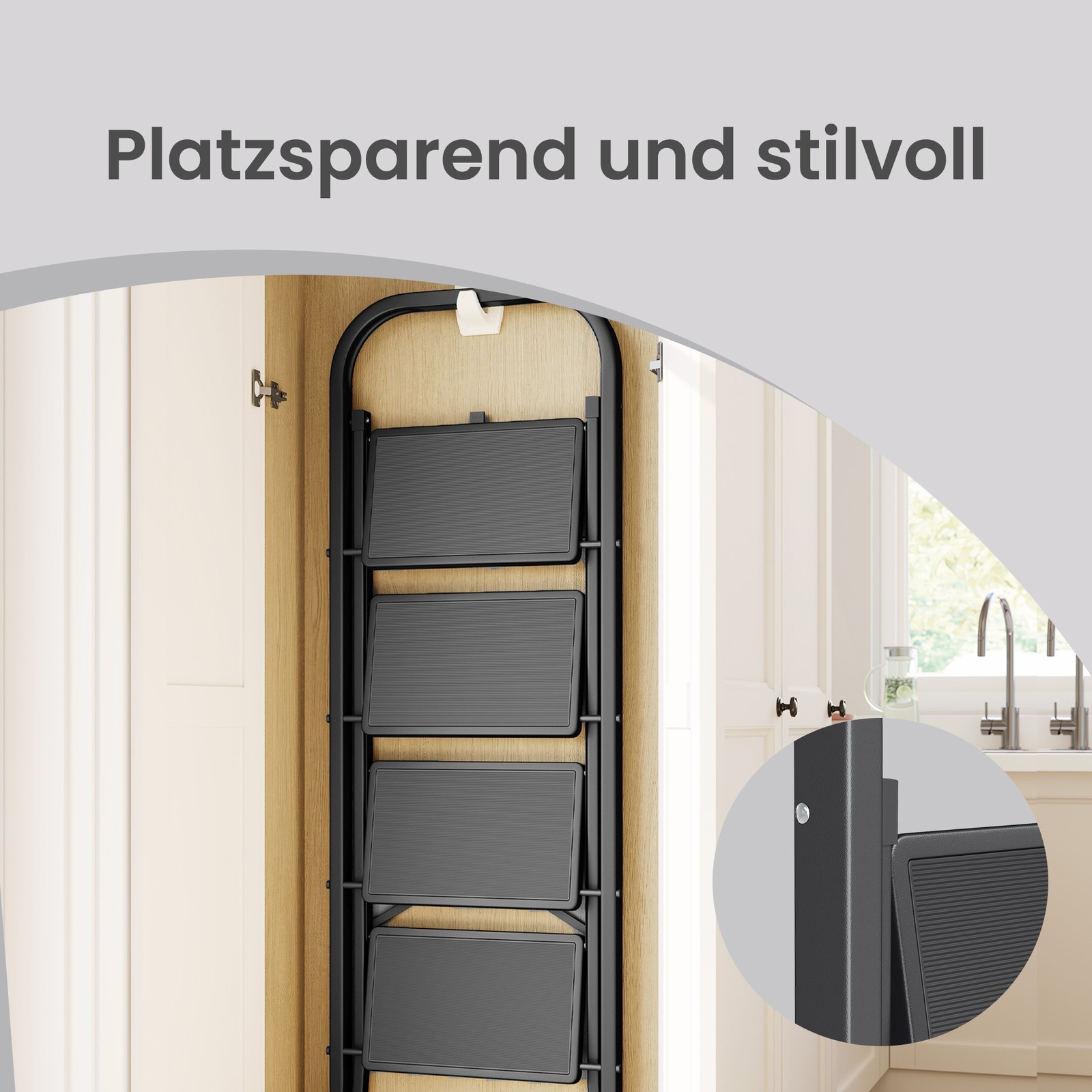 Step ladder, 4 steps, folding step with safety lock - Image 8