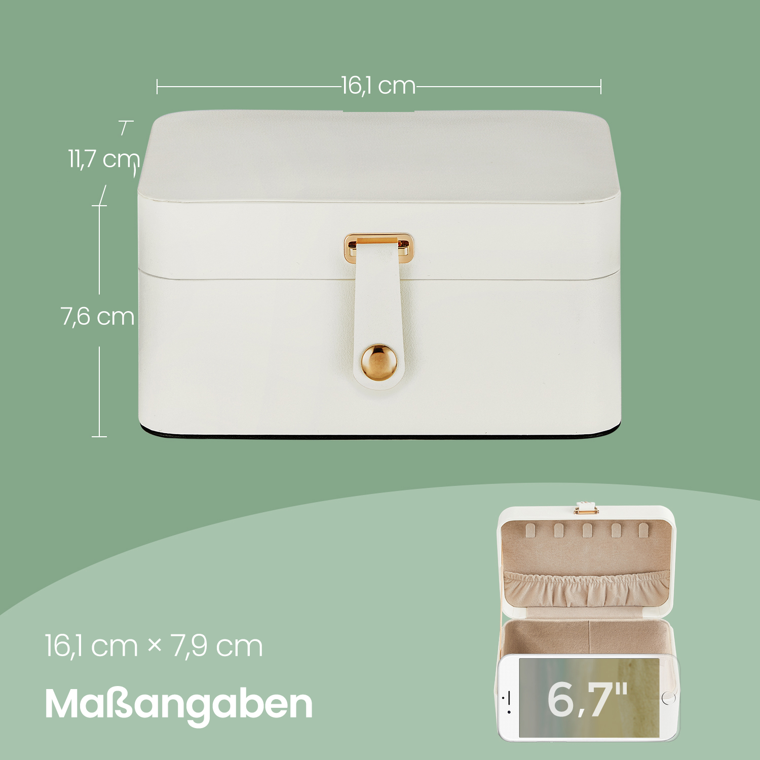 Smykkeskrin, 2 etager, af PU - Billede 3